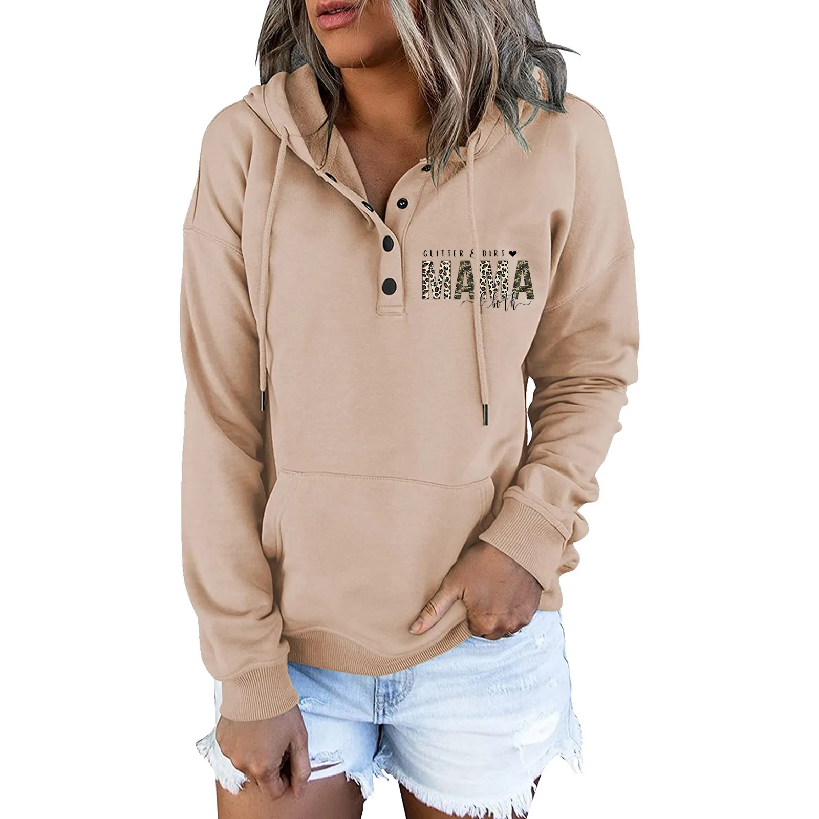 Пуловер женский на пуговицах с капюшоном и V-образным вырезом
Пуловер женский на пуговицах с капюшоном и V-образным вырезом