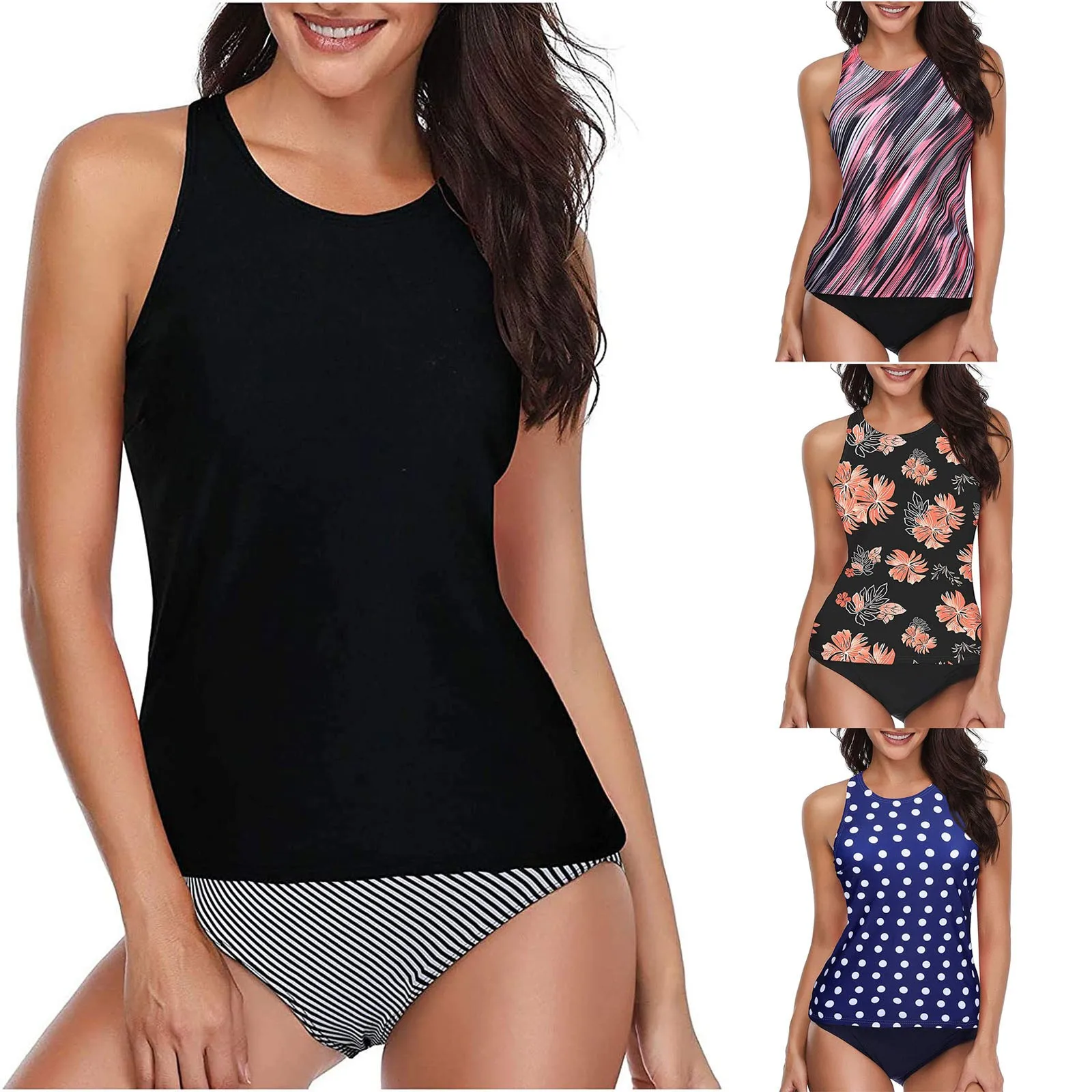Women Conservative Print Strappy Back Tankini Set Two Piece Swimsuits Swimdress Summer Swimwear Swimsuit Beachwear Set Biquini 
Women Conservative Print Strappy Back Tankini Set Two Piece Swimsuits Swimdress Summer Swimwear Swimsuit Beachwear Set Biquini