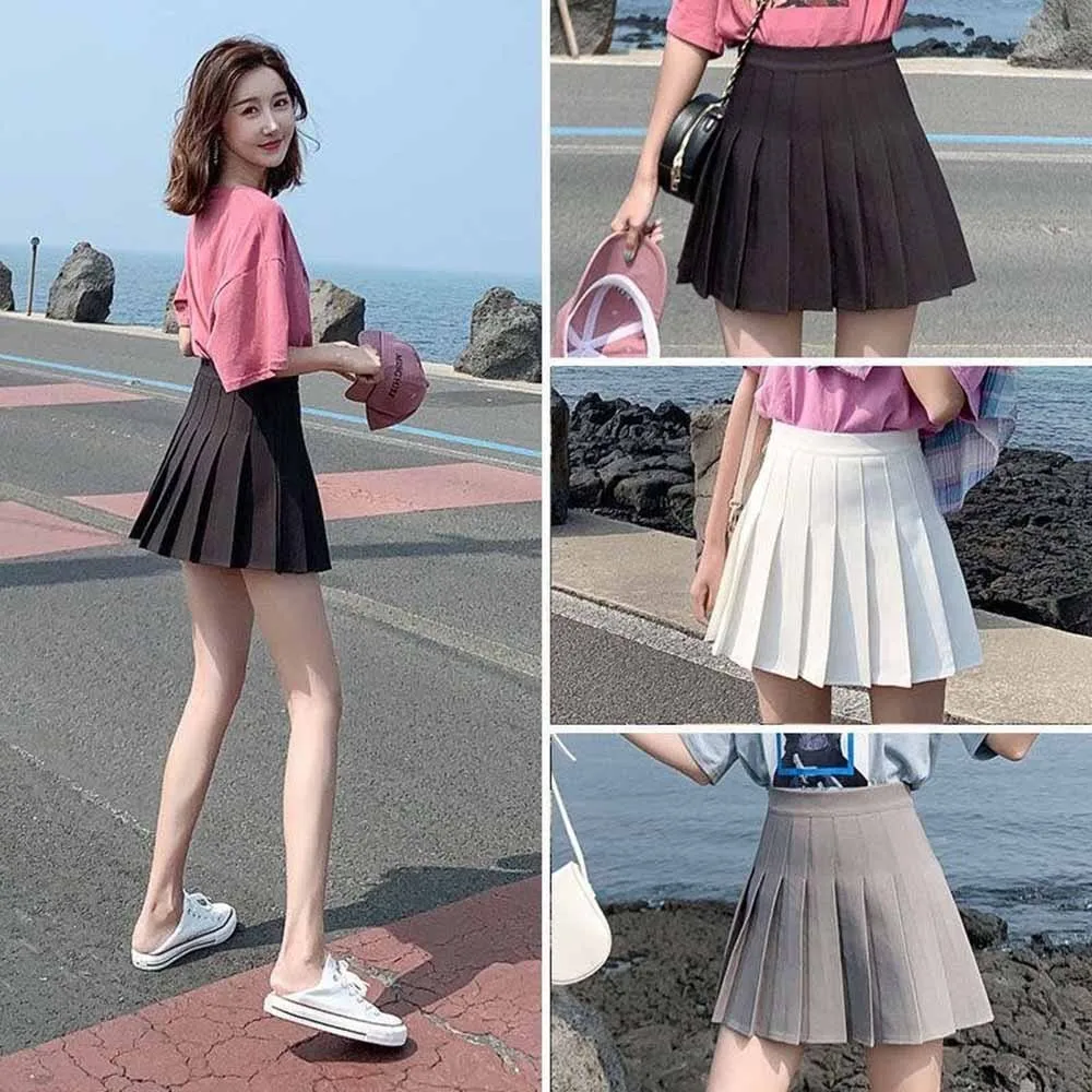 Female Skirt Solid High Waist Pleated Skirt Mini Dress Leisure Wear For Women Kawaii Sweet Girls Dance Mini Skirt Preppy Style
Female Skirt Solid High Waist Pleated Skirt Mini Dress Leisure Wear For Women Kawaii Sweet Girls Dance Mini Skirt Preppy Style