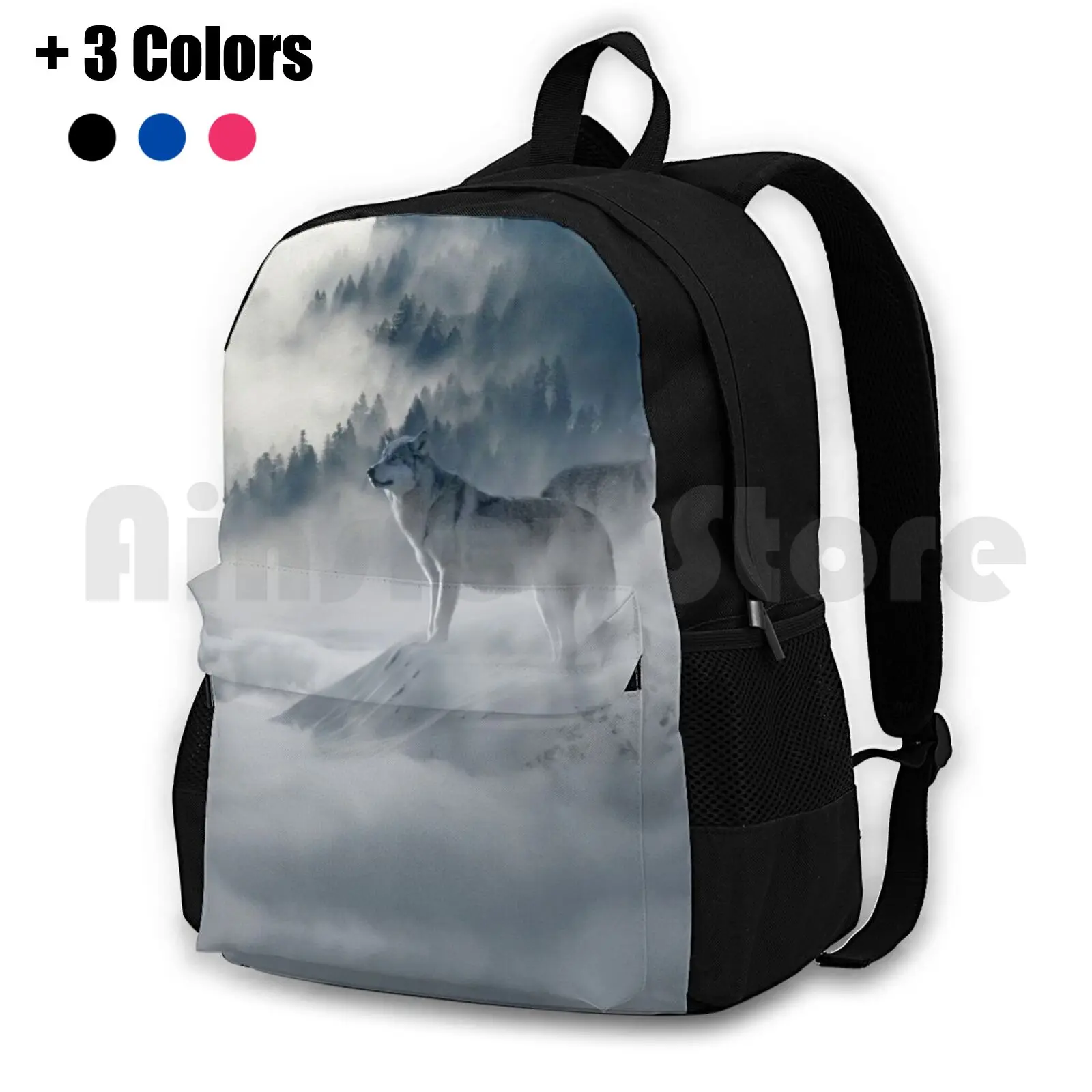

Wolf Pack Outdoor Hiking Backpack Riding Climbing Sports Bag Wolves Wolf Wolf Pack Wallet Forest Cloudy Snowy Wolf Territory