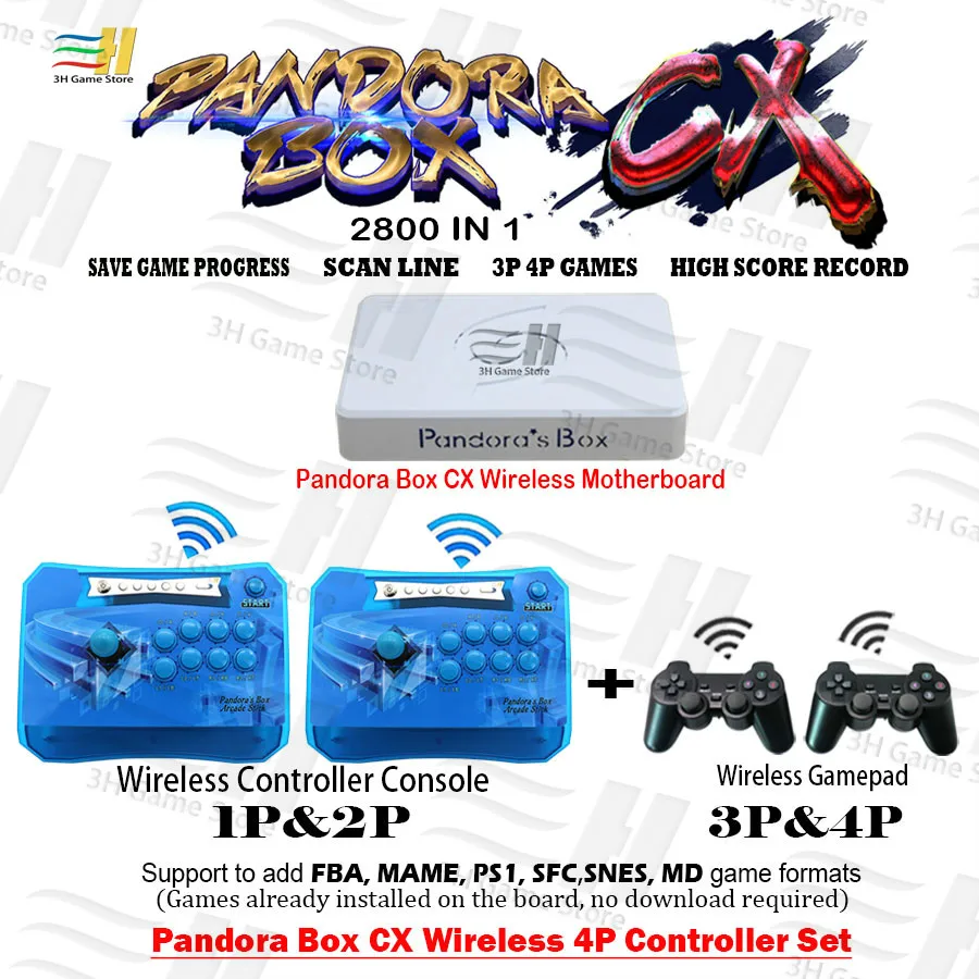 Набор беспроводных контроллеров 4P для Pandora Box CX 2800 в 1, с возможностью сохранения игр, FBA MAME PS1 SFC SNES MD game 3D tekken Mortal Kombat
Набор беспроводных контроллеров 4P для Pandora Box CX 2800 в 1, с возможностью сохранения игр, FBA MAME PS1 SFC SNES MD game 3D tekken Mortal Kombat