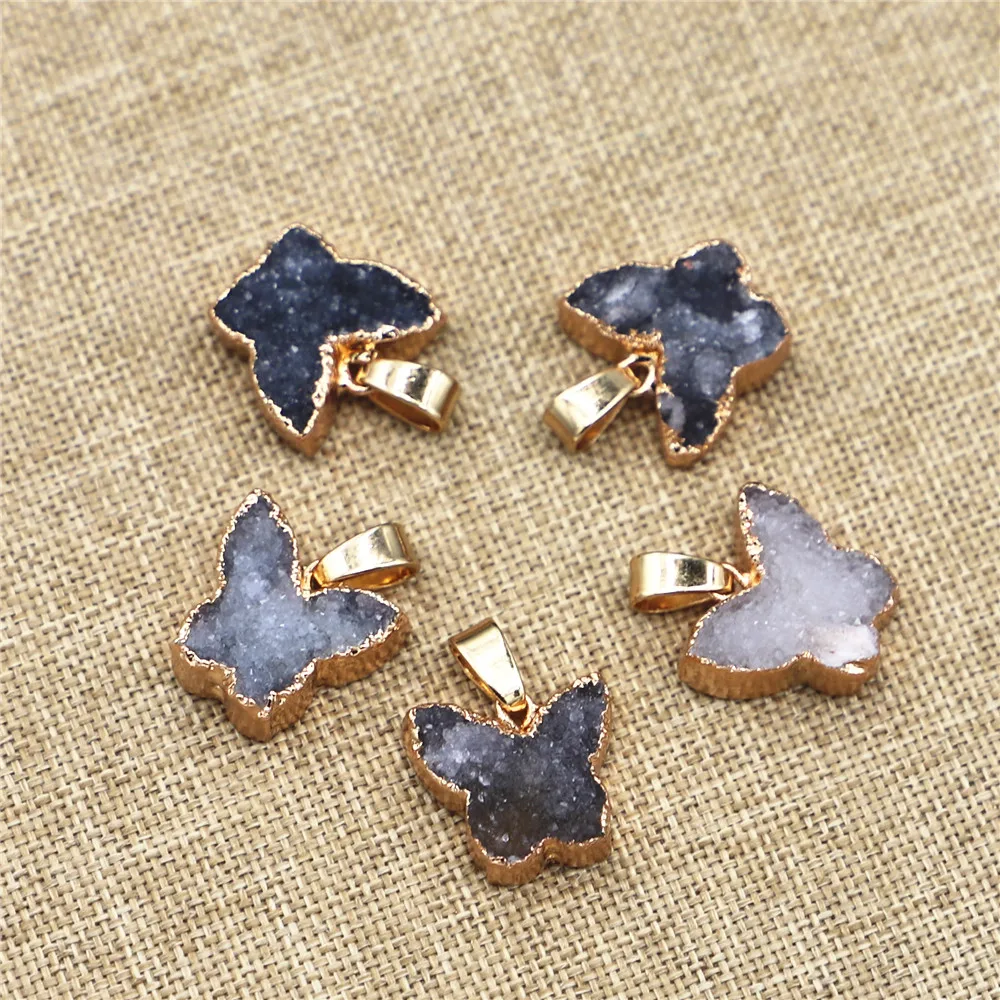 Natural Stone Crystal Cluster Pendants Butterfly Shape Exquisite Charm for Jewelry Making DIY Necklace Earring Accessories
Natural Stone Crystal Cluster Pendants Butterfly Shape Exquisite Charm for Jewelry Making DIY Necklace Earring Accessories