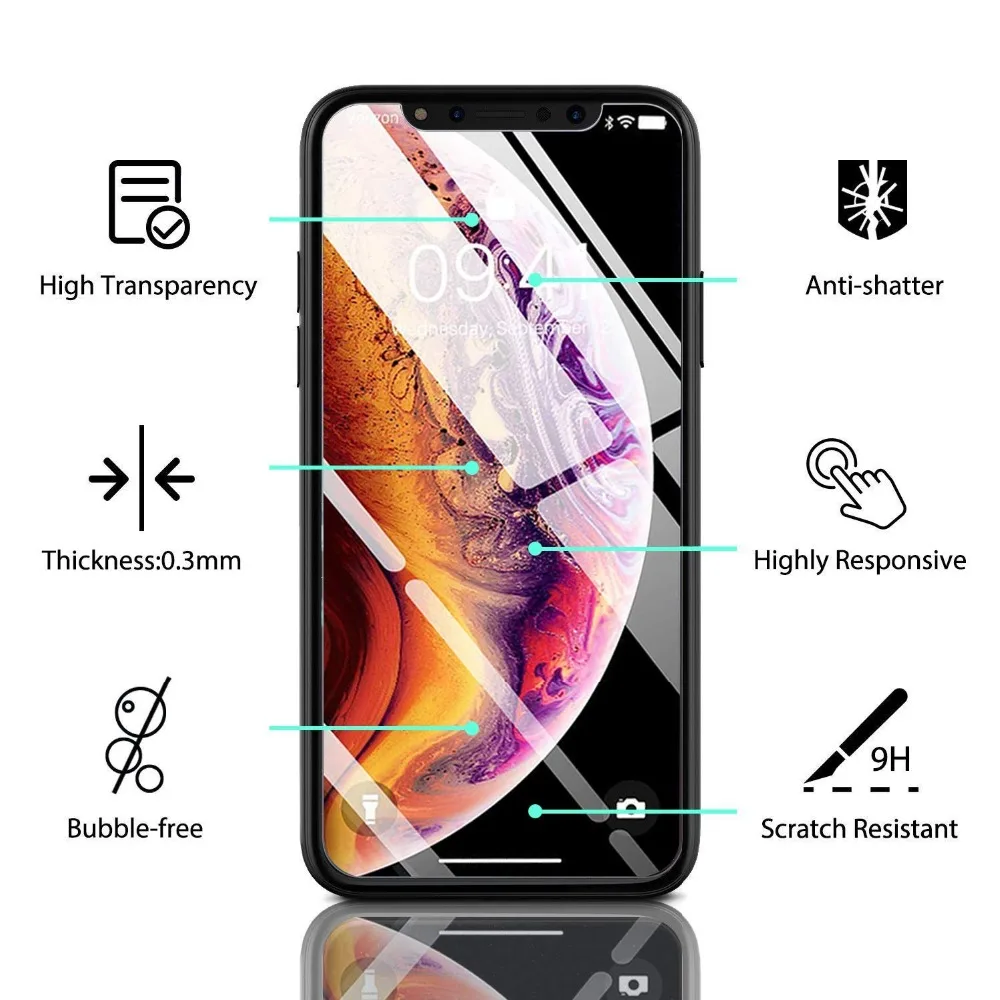 3 шт закаленное стекло для iPhone XR se2 7 8 Plus 12 13Pro Max Защитная пленка экрана 12pro XS |