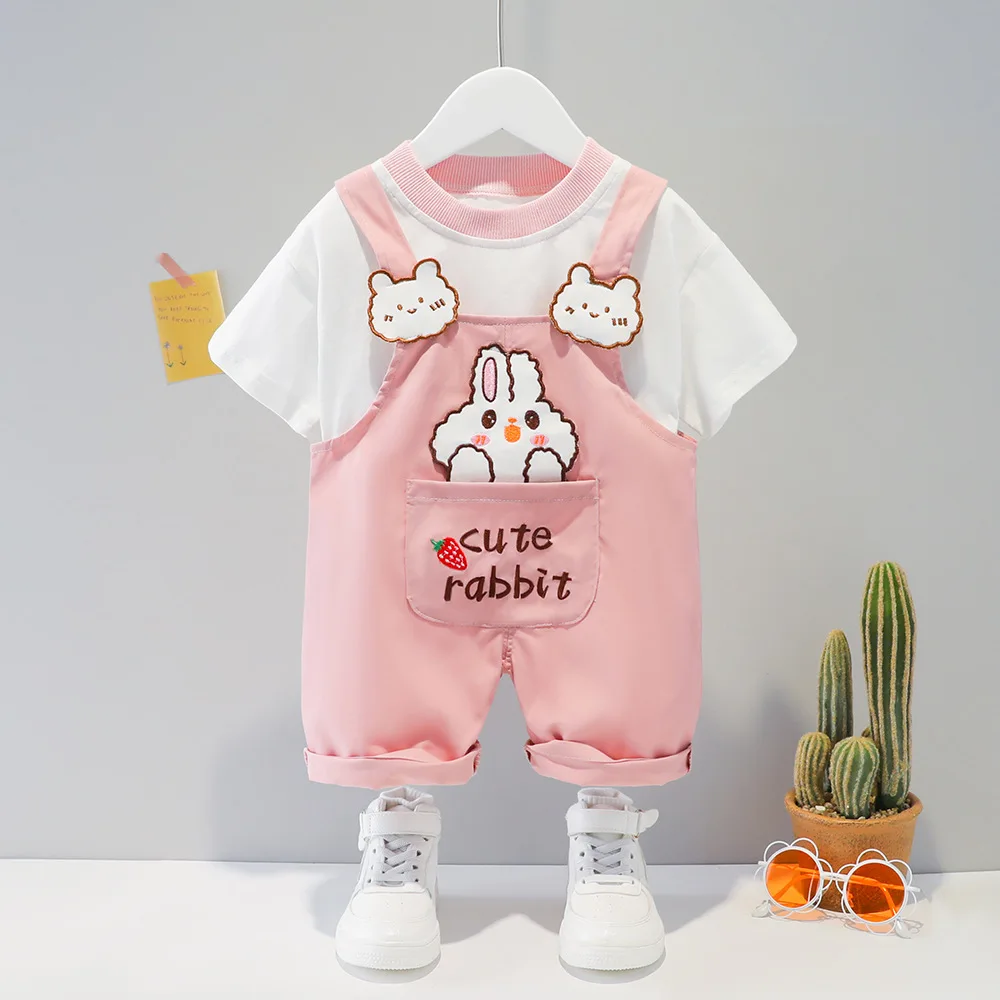 Baby Boys Girls Clothes Summer Cartoon Short-Sleeved O-neck T-shirt Tops+Pocket Overalls Pants For Cute Kids Clothing Tracksuit
Baby Boys Girls Clothes Summer Cartoon Short-Sleeved O-neck T-shirt Tops+Pocket Overalls Pants For Cute Kids Clothing Tracksuit