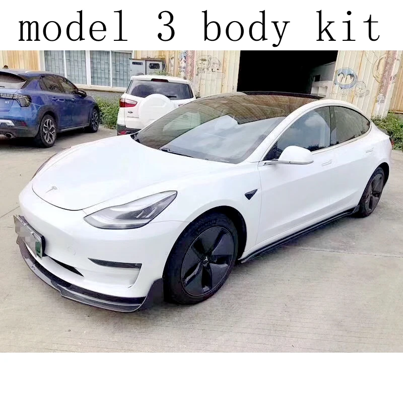 Комплект для тела Tesla Model 3 из углеродного волокна матовый черный комплект с