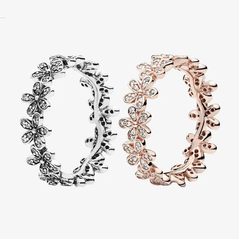 Authentic 925 Sterling Silver Glittering Rose Gold Daisy Ring For Women's Engagement Jewelry Anniversary
Authentic 925 Sterling Silver Glittering Rose Gold Daisy Ring For Women's Engagement Jewelry Anniversary