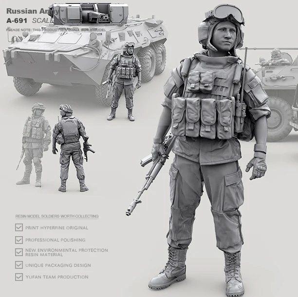 1/35 Resin model kits DIY figure Russian soldier self-assembled A-691 
1/35 Resin model kits DIY figure Russian soldier self-assembled A-691