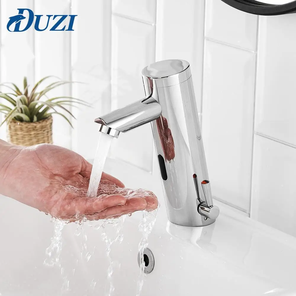 Bathroom Basin Mixer Cold And Hot Water Taps Automatic Infrared Sensor Faucets Single Hole Brass Hand Touch Mixer Taps Chrome
Bathroom Basin Mixer Cold And Hot Water Taps Automatic Infrared Sensor Faucets Single Hole Brass Hand Touch Mixer Taps Chrome