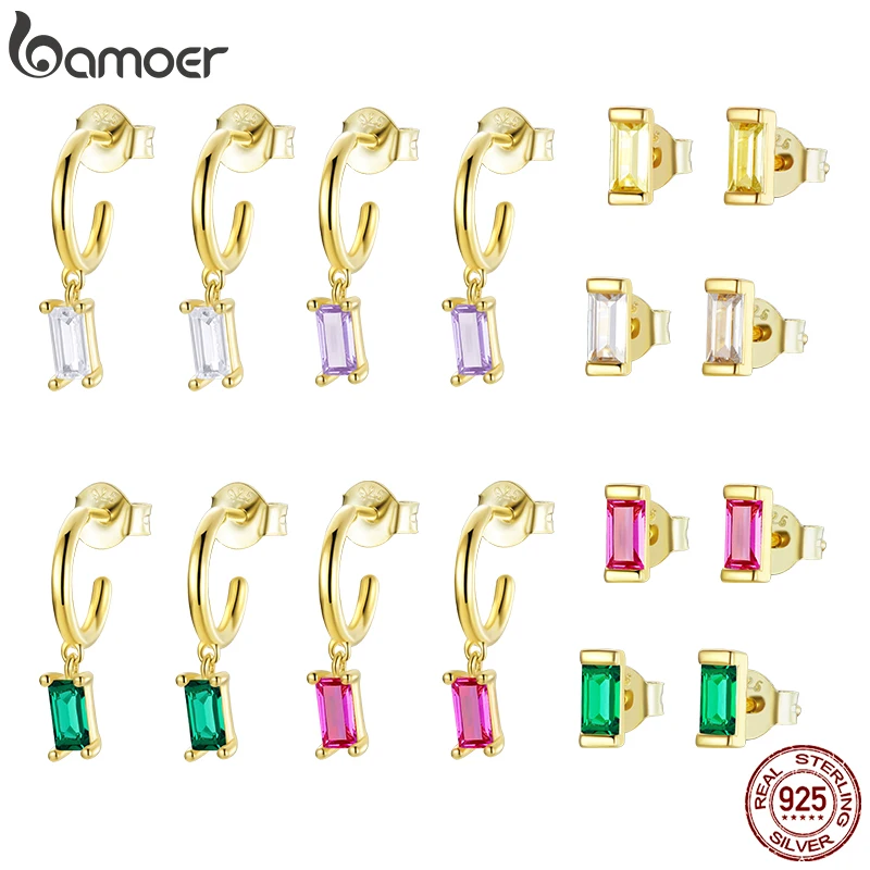 BAMOER Gold Plated 925 Sterling Silver Drop Earring Piercing Square Cubic Zirconia Gold Luxury Fashion Hoop Earrings
BAMOER Gold Plated 925 Sterling Silver Drop Earring Piercing Square Cubic Zirconia Gold Luxury Fashion Hoop Earrings