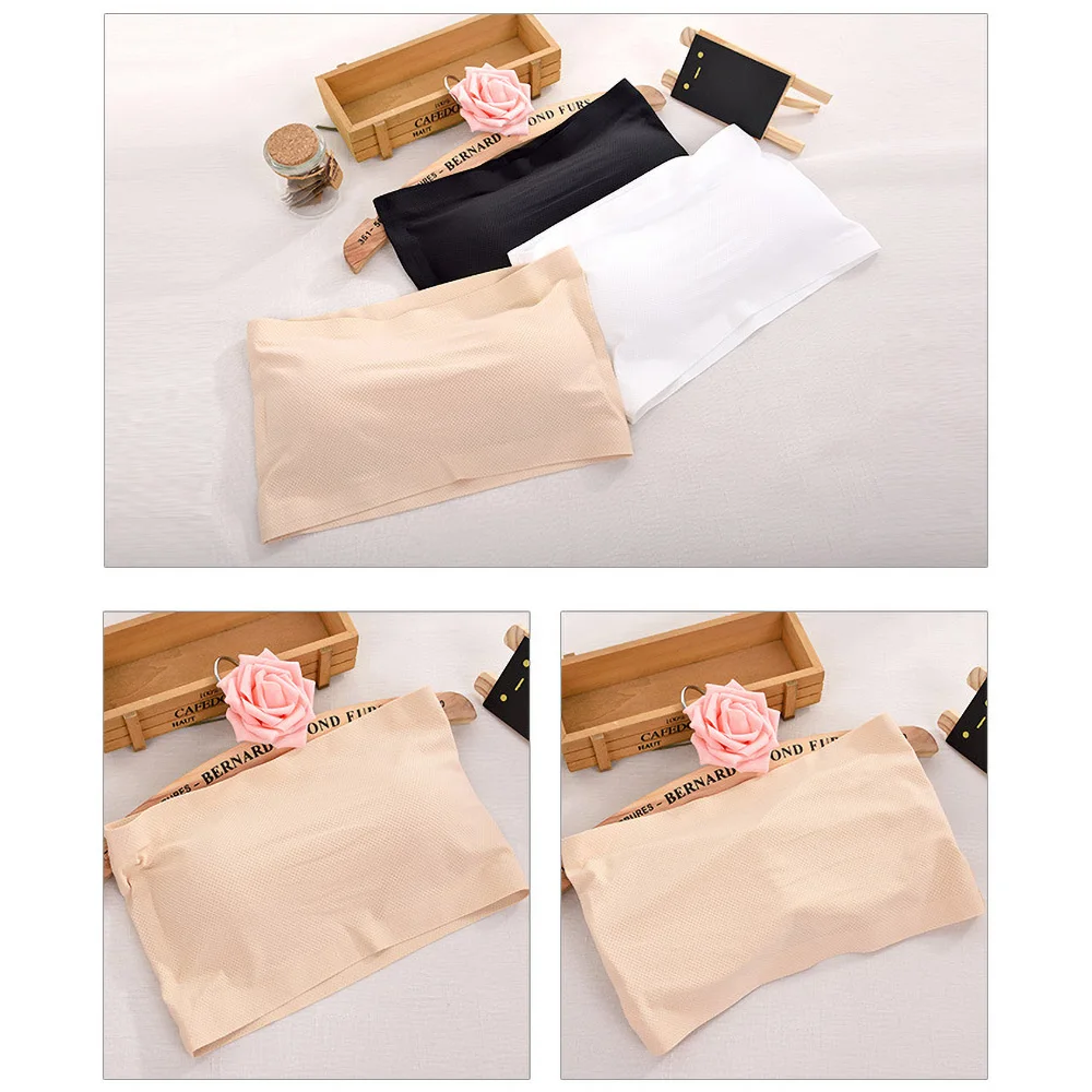 Breathable Underwear Ladies One-piece Seamless Tube Top Anti-glare Ice Silk Wrapped Chest Bottoming Bra Pad Clothes | Спорт и