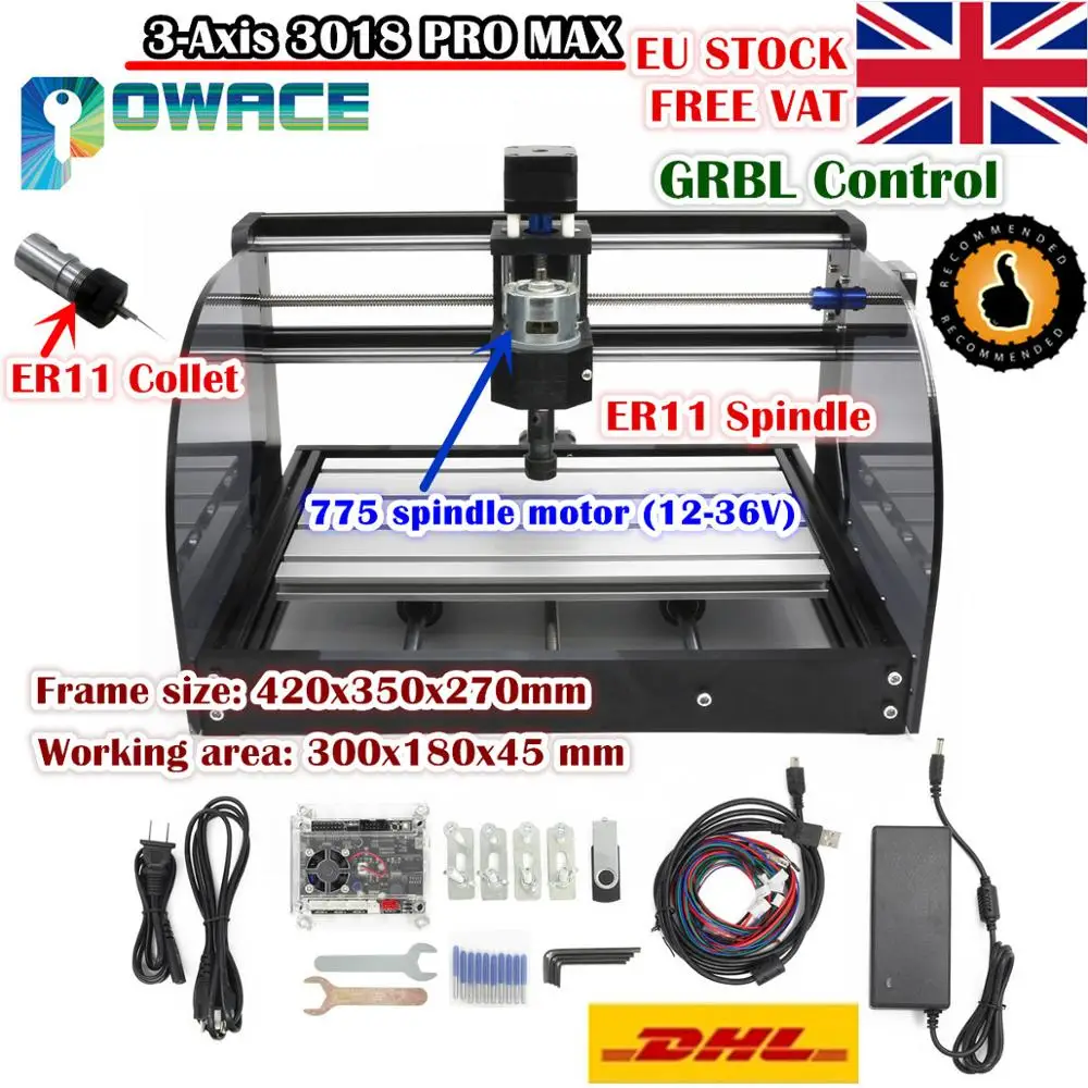 

Обновленный 3-осевой гравер 3018 Pro Max GRBL, Лазерный гравер, деревообрабатывающий фрезерный станок с ЧПУ