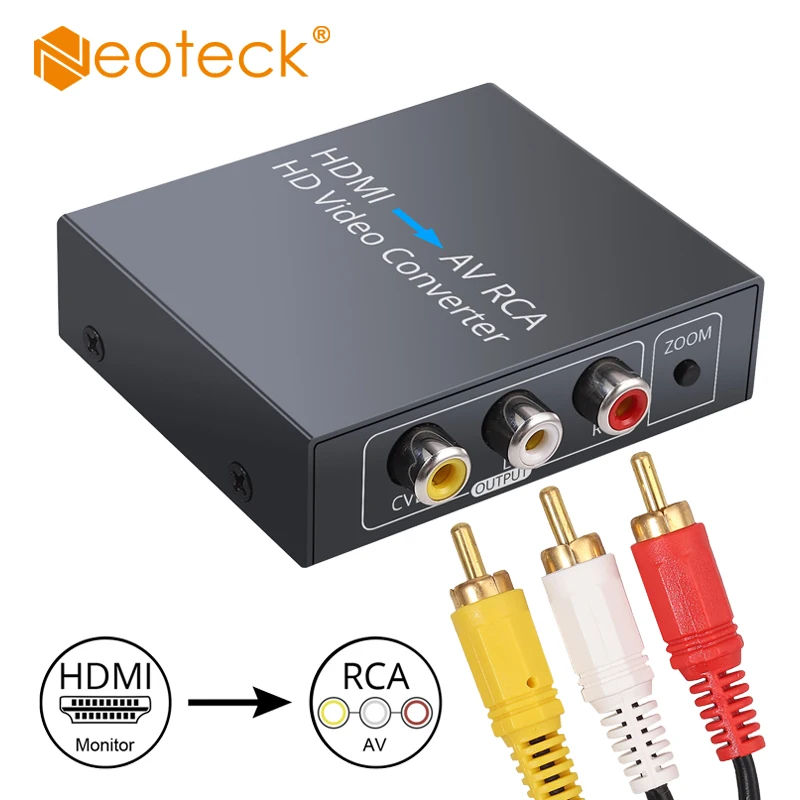 

Neoteck 1080p HDMI-compatible to AV CVBS RCA Converter HDMI-compatible to RCA Adapter For TV Blue-Ray DVD Players 1.5m AV Cable