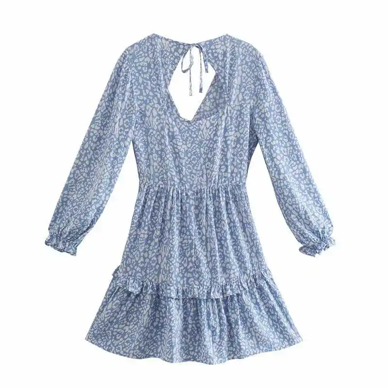 Women Chic Fashion Animal Ruffle Mini Dress Vintage Backless Bow d Side Zipper Female Dresses
Women Chic Fashion Animal Ruffle Mini Dress Vintage Backless Bow d Side Zipper Female Dresses