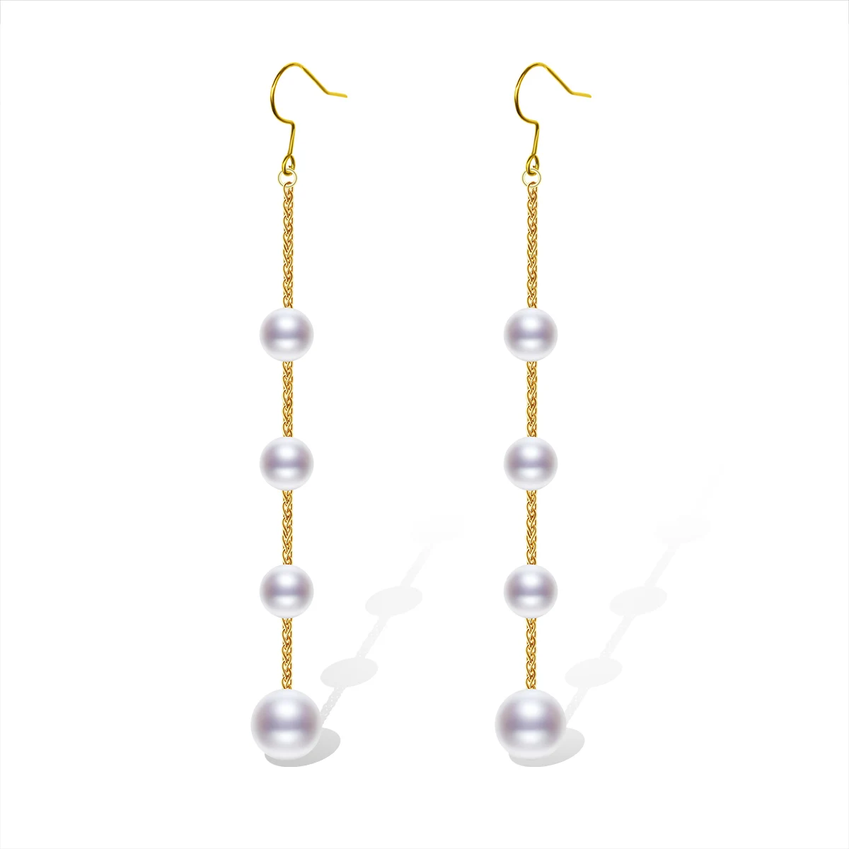NYMPH Fine Jewelry 18K Gold Earrings Long Natural Round Freshwater Pearl AU750 Drop Wedding Party For Women
NYMPH Fine Jewelry 18K Gold Earrings Long Natural Round Freshwater Pearl AU750 Drop Wedding Party For Women