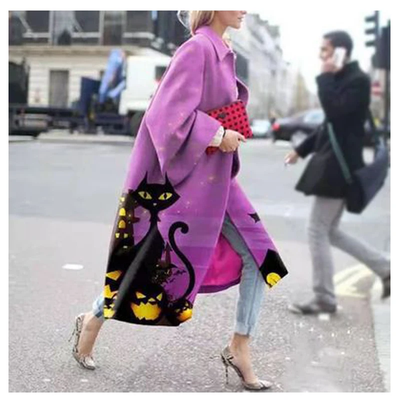 Autumn Long Coat Women's Trench Printed Windbreaker Vogue Trench Streetwear Women Clothing Elegant Coat Female
Autumn Long Coat Women's Trench Printed Windbreaker Vogue Trench Streetwear Women Clothing Elegant Coat Female