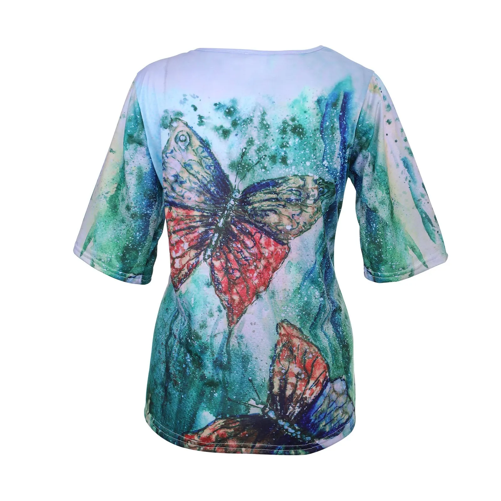 Fashion Butterfly Flower Printed T-shirt Ladies Summer Clothes Top Vogue O Neck Printed T-shirt 53#G
Fashion Butterfly Flower Printed T-shirt Ladies Summer Clothes Top Vogue O Neck Printed T-shirt 53#G