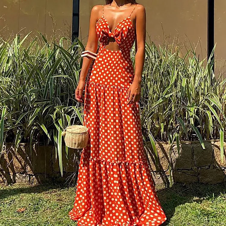 Red Polka Dot Maxi Dresses Women Summer Sexy Deep V Neck Hollow Out Backless Spaghetti Strap Long Dress Woman Party Club Dress
Red Polka Dot Maxi Dresses Women Summer Sexy Deep V Neck Hollow Out Backless Spaghetti Strap Long Dress Woman Party Club Dress