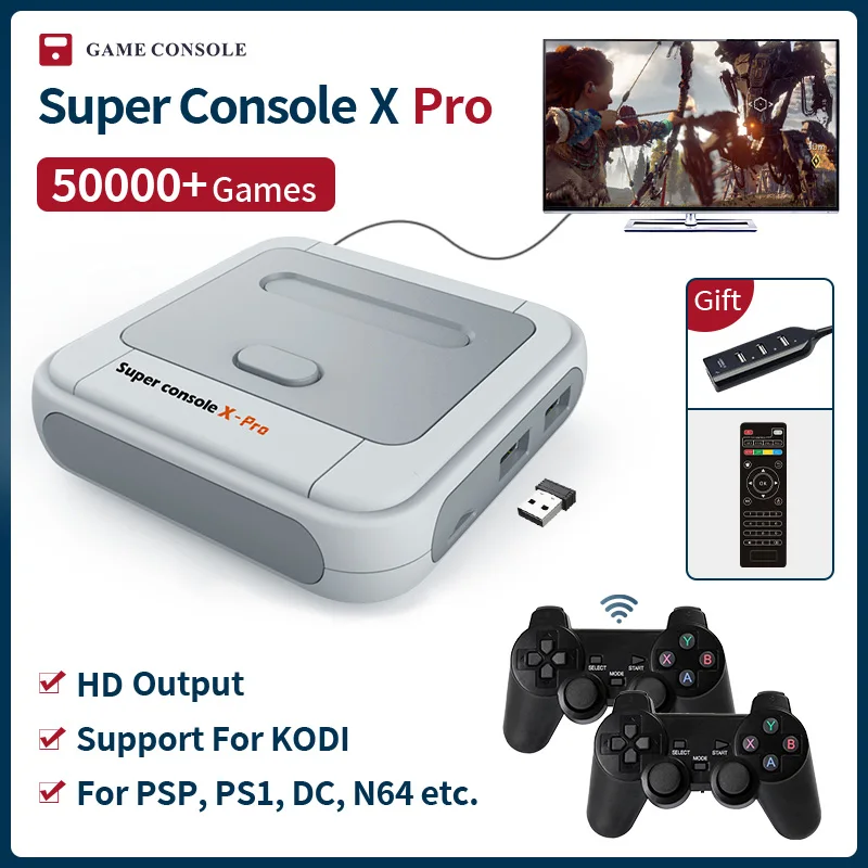 Супер консоль X Pro S905X HD WiFi выход мини ТВ Видео игровой плеер для PSP/PS1/N64/DC игры