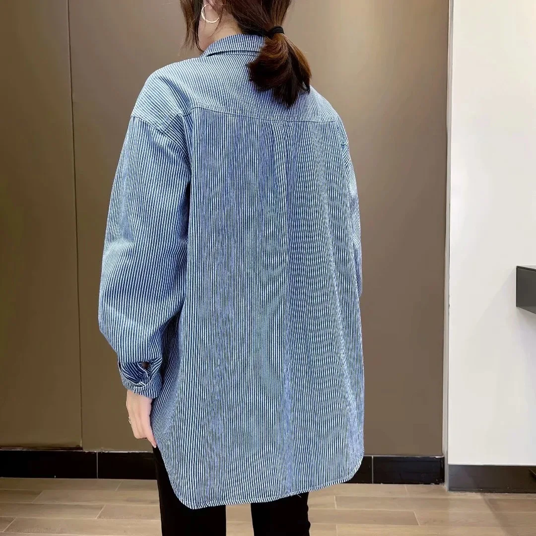 Undefined 2021 Spring Autumn Striped Pockets Casual Fashion Oversized Itself Plus Size Blouse Cotton Shirt Women's Top
Undefined 2021 Spring Autumn Striped Pockets Casual Fashion Oversized Itself Plus Size Blouse Cotton Shirt Women's Top