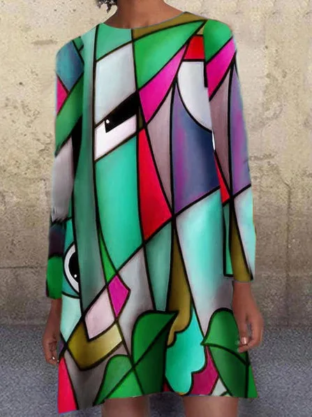 Autumn Elegant Abstract Art Print Ladies Dresses Casual Long Sleeve O Neck Mini Dress Loose Plus Size A-Line Party Dress Vestido
Autumn Elegant Abstract Art Print Ladies Dresses Casual Long Sleeve O Neck Mini Dress Loose Plus Size A-Line Party Dress Vestido