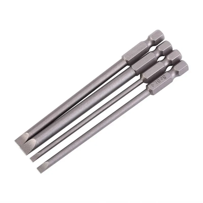 4 Pcs Slotted Screwdriver Bit 100mm 3mm-6mm S2 Magnetic Flat Head W/ 1/4'' Hex Shank For Hand Repair Tools Accessories
4 Pcs Slotted Screwdriver Bit 100mm 3mm-6mm S2 Magnetic Flat Head W/ 1/4'' Hex Shank For Hand Repair Tools Accessories