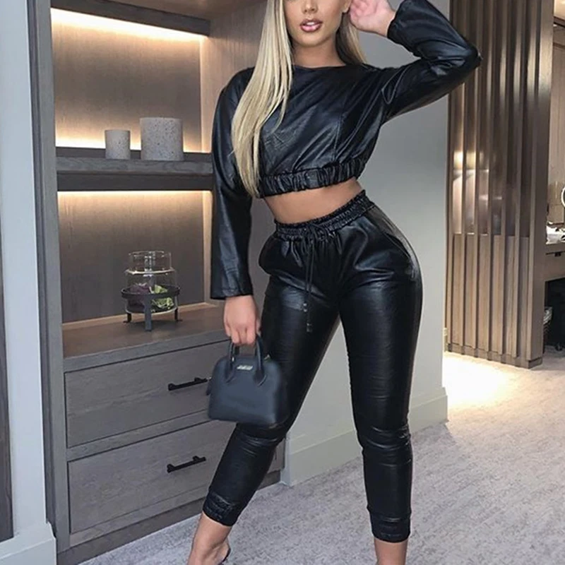 Pu Faux Leather Pants Ladies High Waist Elastic Lace Slim Bottom Pants Ladies Sexy Nine-Point Pants Black
Pu Faux Leather Pants Ladies High Waist Elastic Lace Slim Bottom Pants Ladies Sexy Nine-Point Pants Black