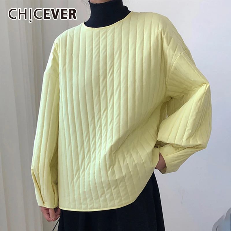 CHICEVER korean parkas for women o neck long sleeve loose Cotton High street Thick Pullovers female 2020 Autumn clothing
CHICEVER korean parkas for women o neck long sleeve loose Cotton High street Thick Pullovers female 2020 Autumn clothing