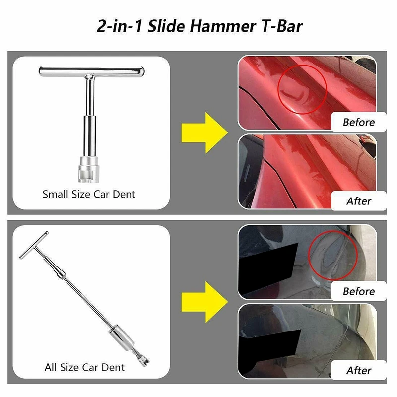 33 Pcs Dent Repair Kit Slide Hammer Paintless Dent Removal Tools for Auto Car Body Dent Removal Tools Kit(US Plug)
33 Pcs Dent Repair Kit Slide Hammer Paintless Dent Removal Tools for Auto Car Body Dent Removal Tools Kit(US Plug)