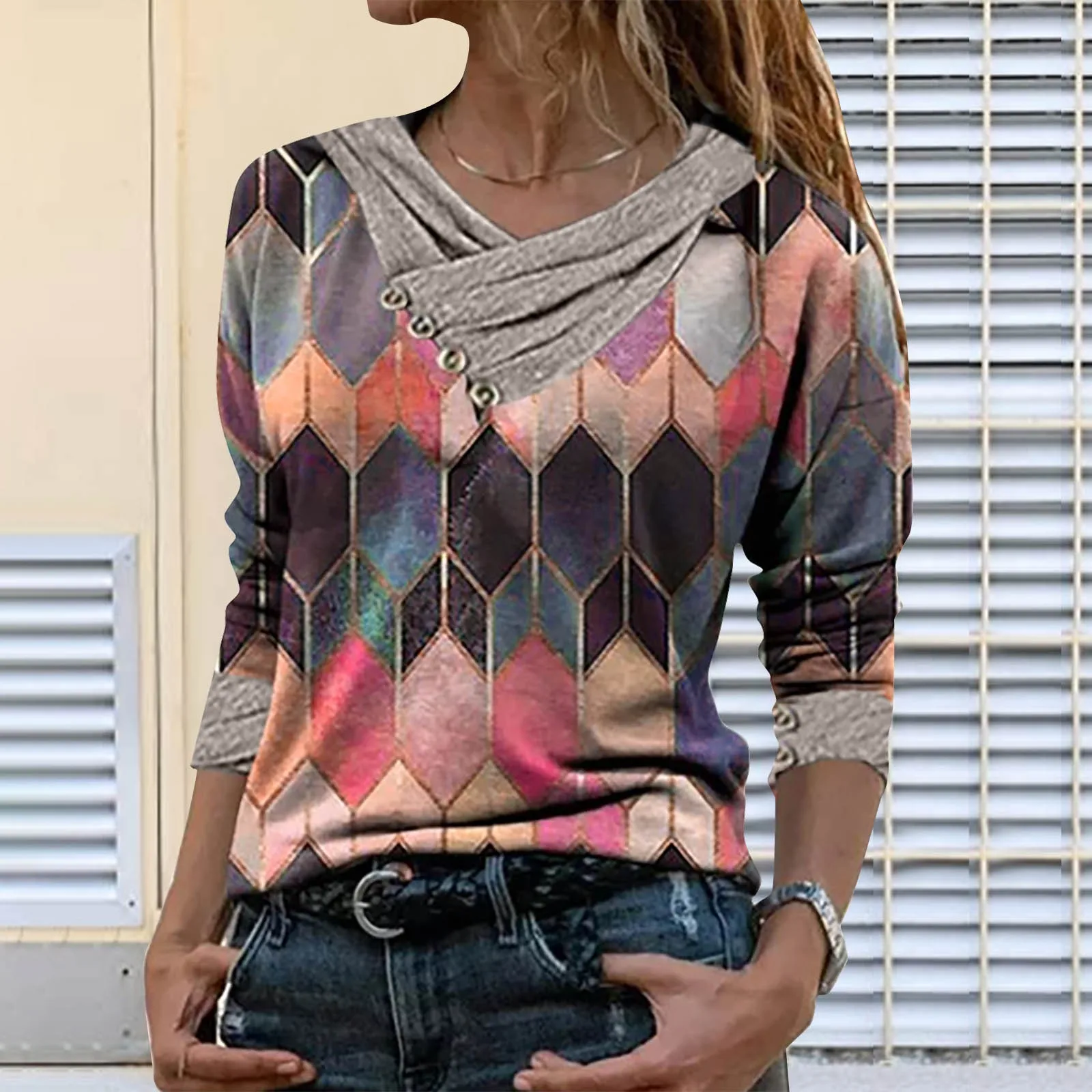 Long Sleeve Pullover Blouse Tops Women Tie-dye Printed Embroidery Collar Pullover Blouse Tops Femme
Long Sleeve Pullover Blouse Tops Women Tie-dye Printed Embroidery Collar Pullover Blouse Tops Femme