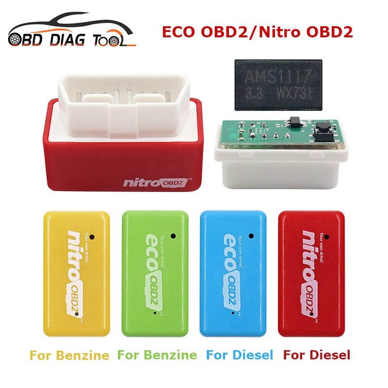 Оригинальный чип Nitro Eco OBD2 тюнинг коробка для бензина дизельного топлива полные