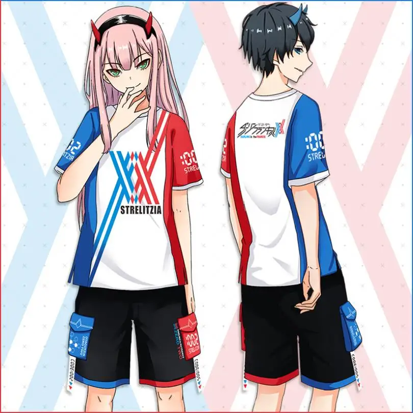 Anime DARLING In The FRANXX 02 Summer Short-sleeved T-shirt Color Matching Shorts Suit Unisex
Anime DARLING In The FRANXX 02 Summer Short-sleeved T-shirt Color Matching Shorts Suit Unisex