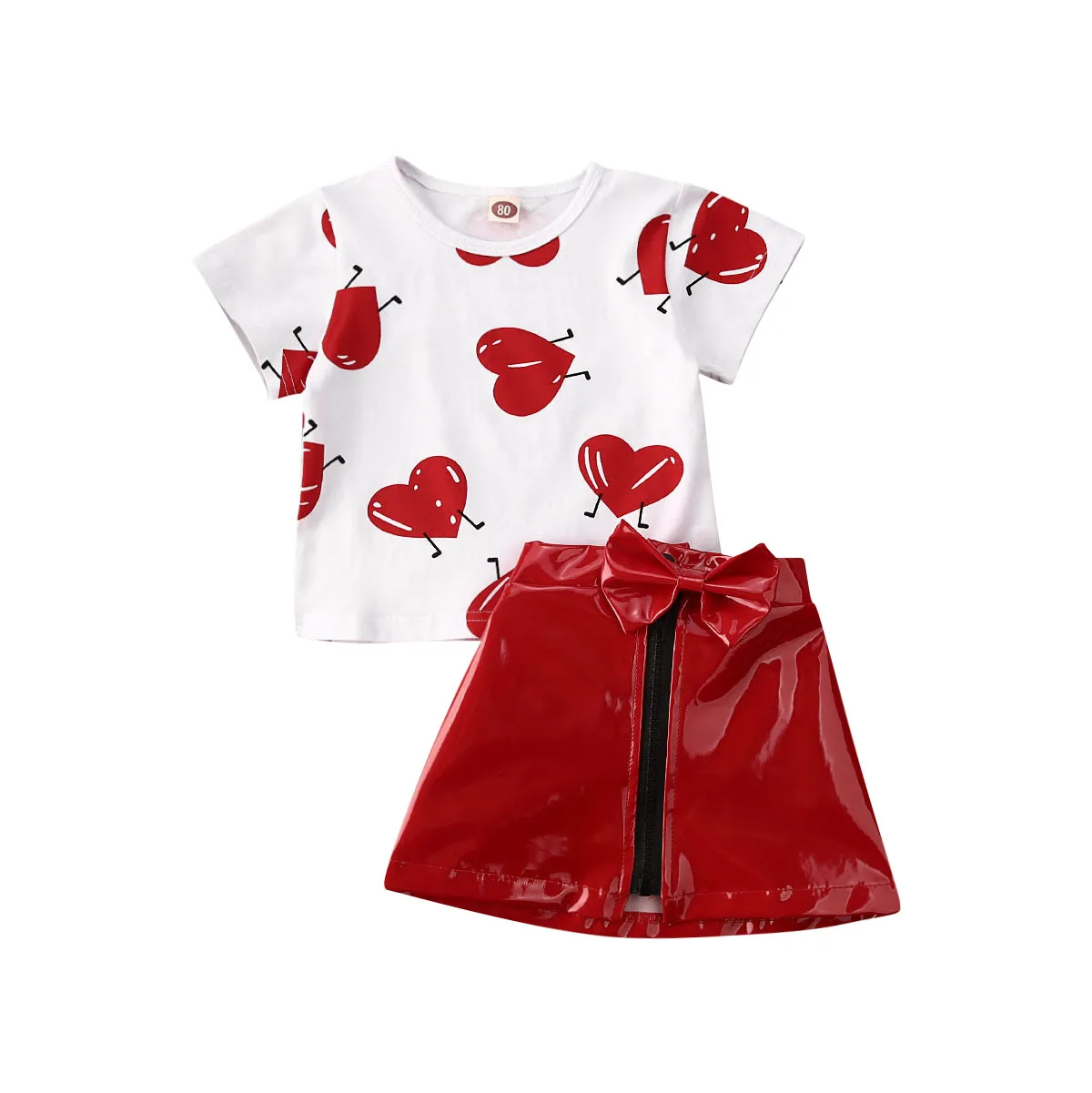 Summer Toddler Kid Baby Girl Valentine Day Clothes Love Top T-shirt Leather Skirt Red Outfit Set
Summer Toddler Kid Baby Girl Valentine Day Clothes Love Top T-shirt Leather Skirt Red Outfit Set