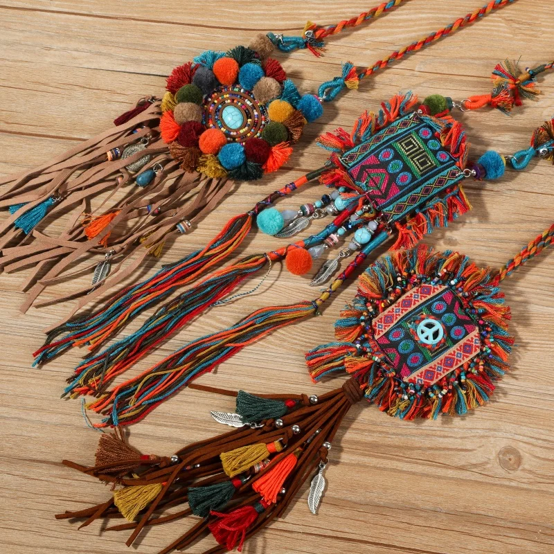 New Punk Style Handmade Women Necklace Fashion Colorful Leather Long Pendant Necklaces Unique Ethnic Element Clothes Accessories
New Punk Style Handmade Women Necklace Fashion Colorful Leather Long Pendant Necklaces Unique Ethnic Element Clothes Accessories
