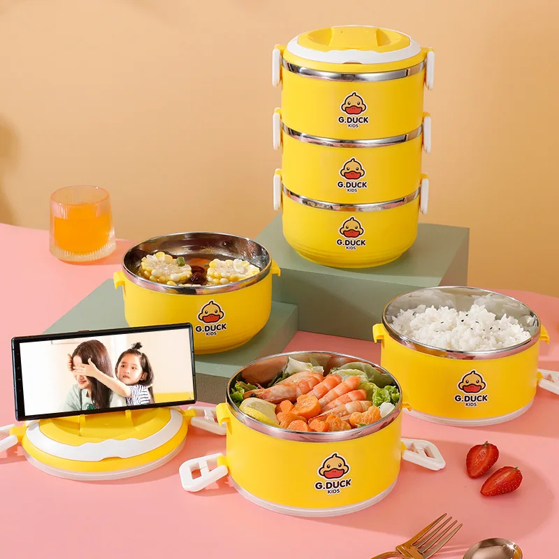 Microwave Stainless Steel Thermal Lunch Box For Kids Layers Sealed Grid Food Container Hidden Hand Tableware Children Bento Box
Microwave Stainless Steel Thermal Lunch Box For Kids Layers Sealed Grid Food Container Hidden Hand Tableware Children Bento Box