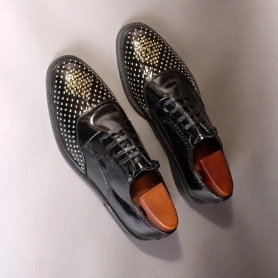 Rivet black Lace Up handmade oxford Men Round Toe Genuine Leather Thick bottom dress Shoes office Party shoes
Rivet black Lace Up handmade oxford Men Round Toe Genuine Leather Thick bottom dress Shoes office Party shoes