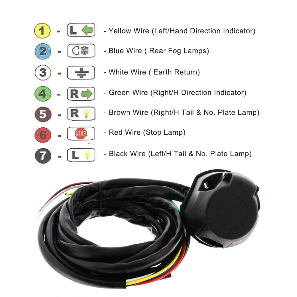 7 Core 2M Trailer Cable Kit Trailer Socket Set 7 Pin Electrical Kit E-Kit Harness Traction Hook Car Accessories
7 Core 2M Trailer Cable Kit Trailer Socket Set 7 Pin Electrical Kit E-Kit Harness Traction Hook Car Accessories