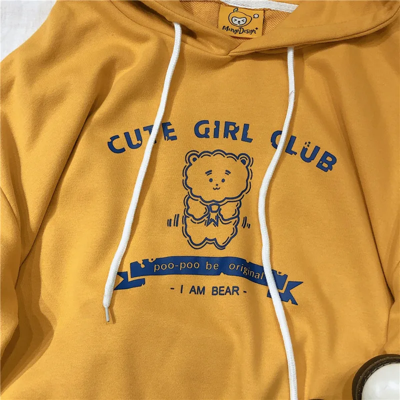 Spring Autumn Hooded Women Japanese Mori Cartoon Bear Print Long Sleeve Pullover All-match New Loose Hoodies Girl Student Tops
Spring Autumn Hooded Women Japanese Mori Cartoon Bear Print Long Sleeve Pullover All-match New Loose Hoodies Girl Student Tops