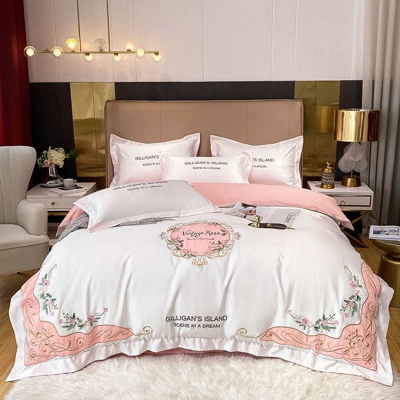 Luxury Washed Silk Cotton Flowers Embroidery Princess Bedding Set Soft Silky Quilt/Duvet Cover Bed Linen Fitted Sheet Pillowcase
Luxury Washed Silk Cotton Flowers Embroidery Princess Bedding Set Soft Silky Quilt/Duvet Cover Bed Linen Fitted Sheet Pillowcase