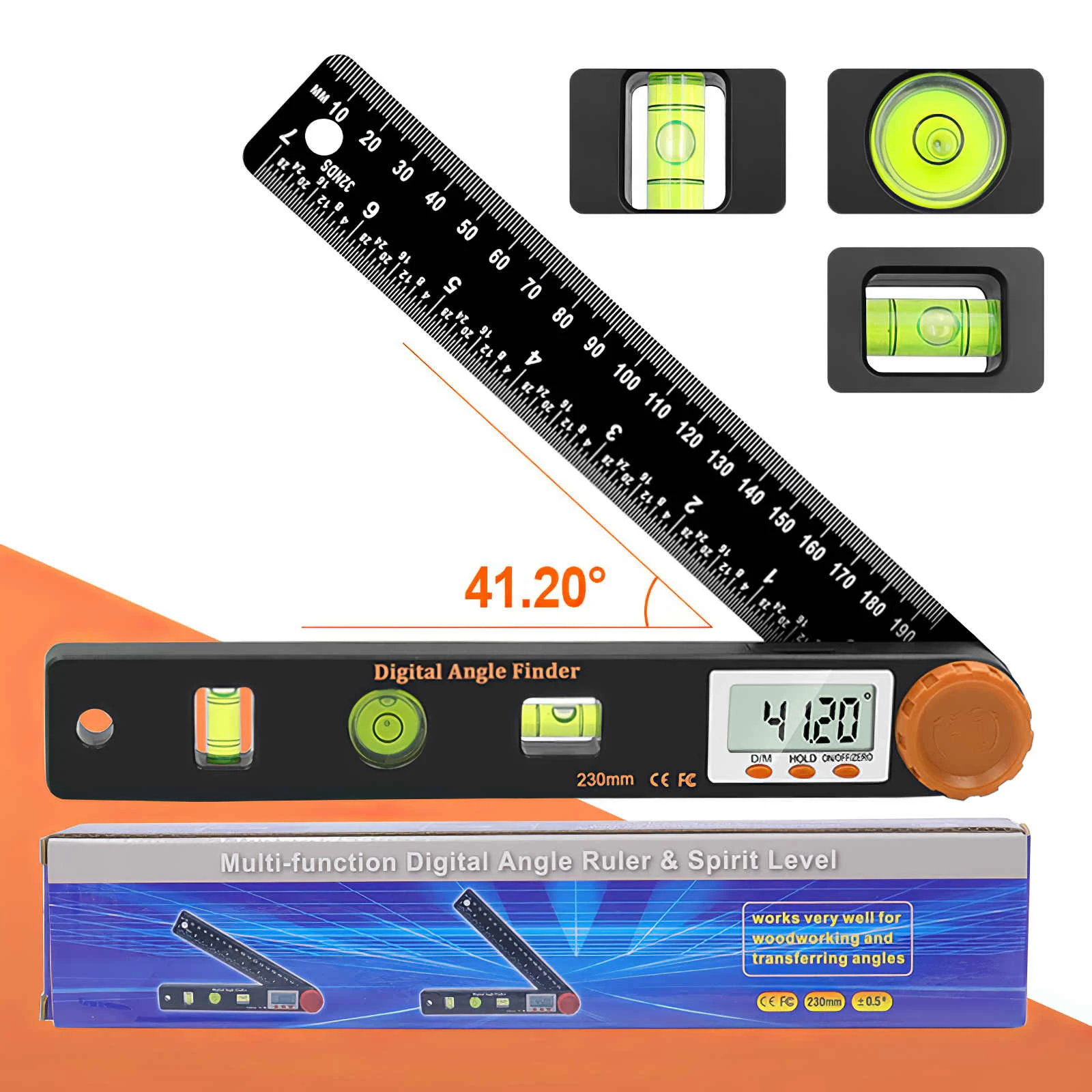 Digital Scale Electronic Goniometer Protractor Angle Detector 0-360 Degrees 0-195mm Level Ruler Angle Scale Detector
Digital Scale Electronic Goniometer Protractor Angle Detector 0-360 Degrees 0-195mm Level Ruler Angle Scale Detector