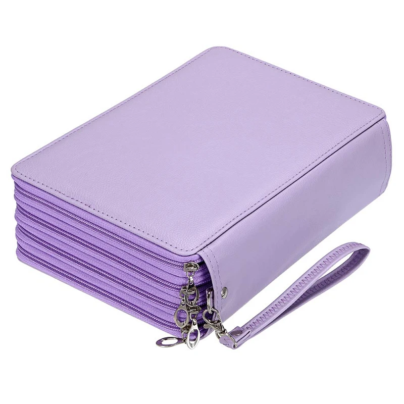 200 Slots Colored Pencil Case PU Leather Handy Pencil Holder Organizer Zipper Pencil Box with Handle Strap
200 Slots Colored Pencil Case PU Leather Handy Pencil Holder Organizer Zipper Pencil Box with Handle Strap