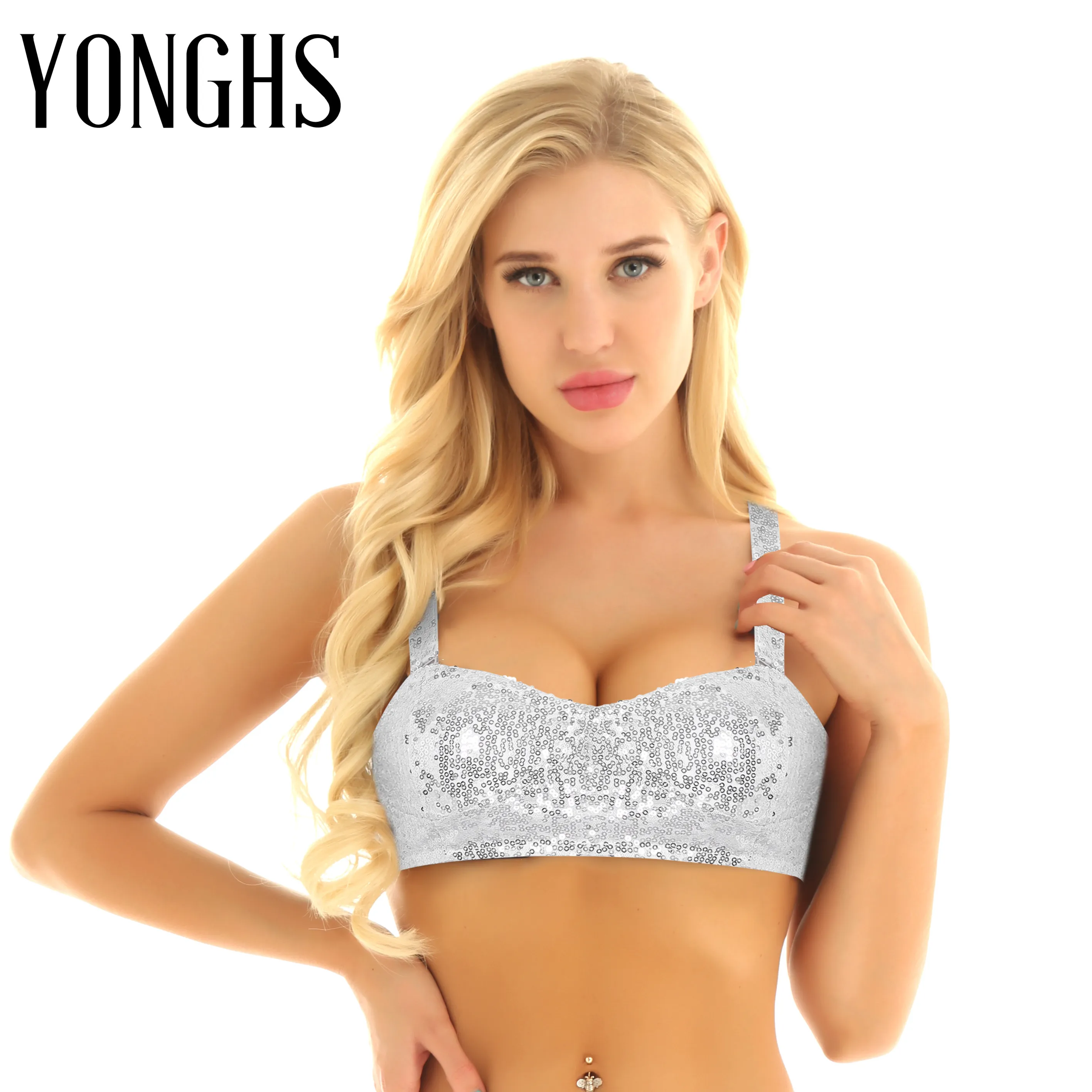 Womens Ladies Pole Dance Bra Top Shiny Sequins Wide Shoulder Straps Bra Top Low Back Bralette Bra Rave Dance Tops Crop Tops
Womens Ladies Pole Dance Bra Top Shiny Sequins Wide Shoulder Straps Bra Top Low Back Bralette Bra Rave Dance Tops Crop Tops