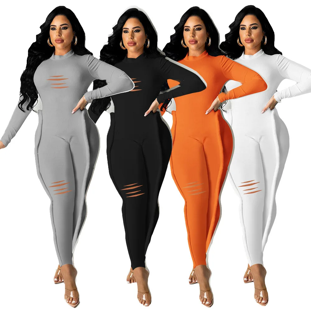 Somoshein Solid Color Holes Bodycon Women Jumpsuits Sexy Streetwear Basic Long Sleeve Round Neck Fall Clothes Skinny Tracksuits
Somoshein Solid Color Holes Bodycon Women Jumpsuits Sexy Streetwear Basic Long Sleeve Round Neck Fall Clothes Skinny Tracksuits