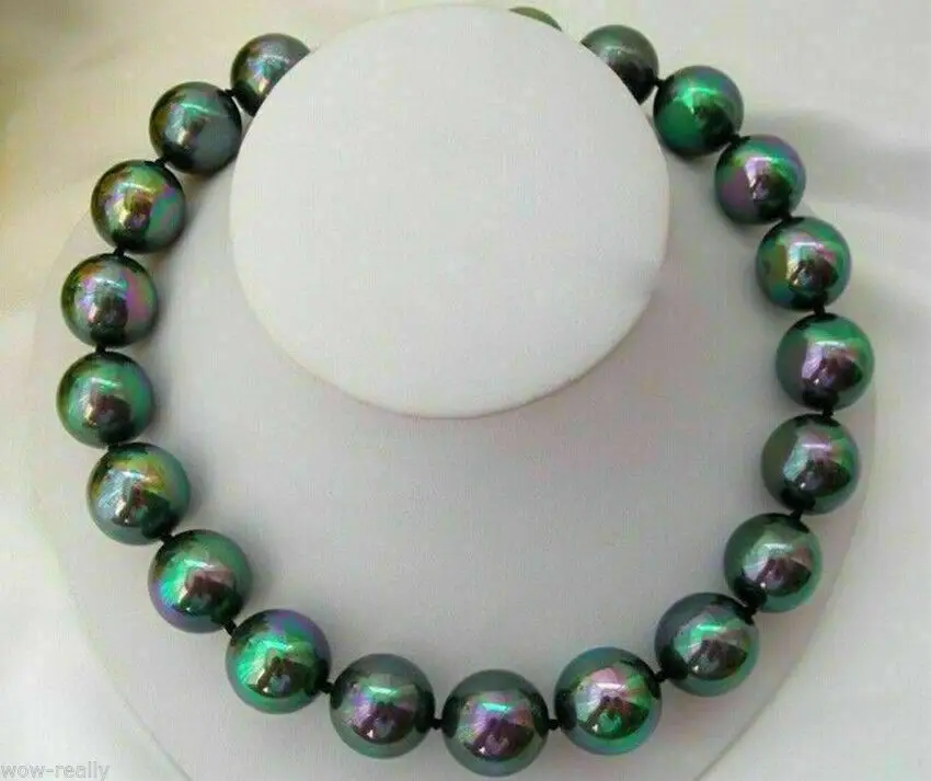 Long 18" 14mm Rainbow Black Round South Sea Shell Pearl Necklace 
Long 18" 14mm Rainbow Black Round South Sea Shell Pearl Necklace