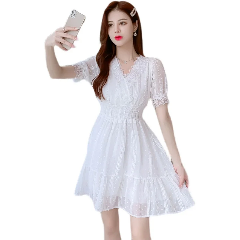 COIGARSAM French Style Women dress New Summer Puff Sleeve Square Collar Dresses White 9520
COIGARSAM French Style Women dress New Summer Puff Sleeve Square Collar Dresses White 9520