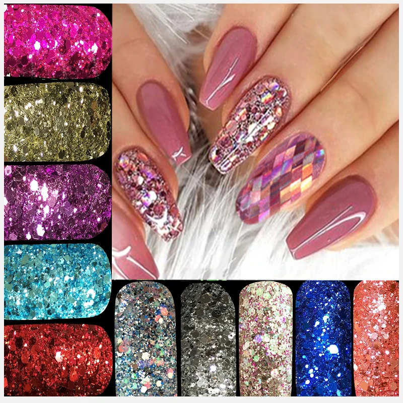 20g/Bag Nail Glitter Powder Dust Iridescent Flakes Sequins Gold Silver Super Shining Paillette Nail Art Manicure Decorations
20g/Bag Nail Glitter Powder Dust Iridescent Flakes Sequins Gold Silver Super Shining Paillette Nail Art Manicure Decorations