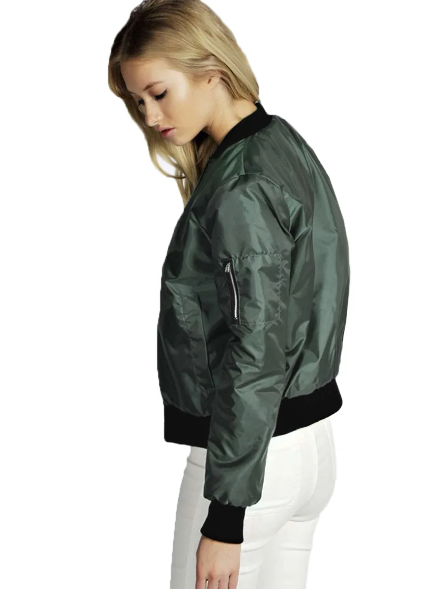 Women Spring/Autumn Long Sleeve Tops Solid Color Fashion Zipper Jacket Lady Stylish Cool Short CoatBaseball Uniform Streetwear
Women Spring/Autumn Long Sleeve Tops Solid Color Fashion Zipper Jacket Lady Stylish Cool Short CoatBaseball Uniform Streetwear