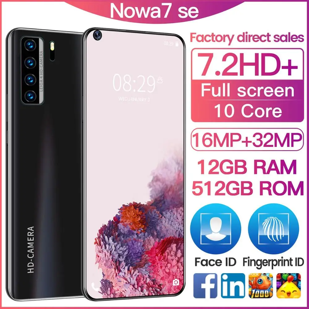 Nowa7 SE 16+32MP Face Fingerprint ID 5000mAh Cellphones 7.2 Inch 5G Network 8GB 512GB Smartphones Deca Core Mobile Phone MTK6889
Nowa7 SE 16+32MP Face Fingerprint ID 5000mAh Cellphones 7.2 Inch 5G Network 8GB 512GB Smartphones Deca Core Mobile Phone MTK6889