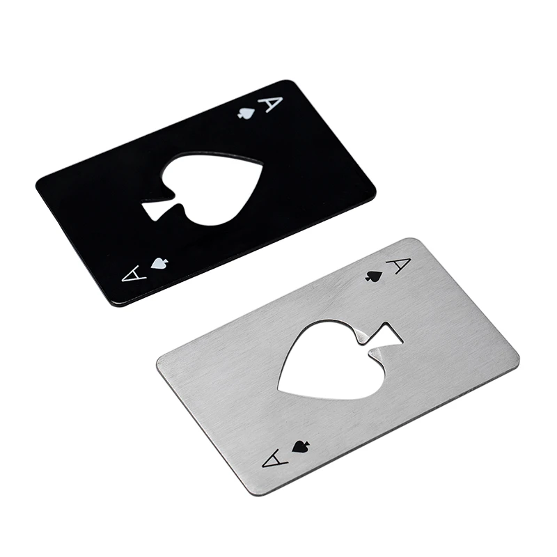 Black Silver Poker Card Shaped Beer Bottle Wine Jar Opener Personalized Creative Stainless Steel Bottle Opener Bar Tool
Black Silver Poker Card Shaped Beer Bottle Wine Jar Opener Personalized Creative Stainless Steel Bottle Opener Bar Tool