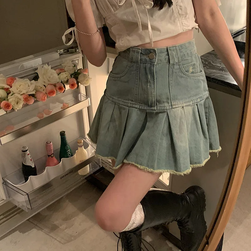 Fashion Old Denim Sexy Skirt Female High Waist Slim Short Skirt 2021 Summer Temperament Raw Edge A-line Skirt Women's Clothing
Fashion Old Denim Sexy Skirt Female High Waist Slim Short Skirt 2021 Summer Temperament Raw Edge A-line Skirt Women's Clothing