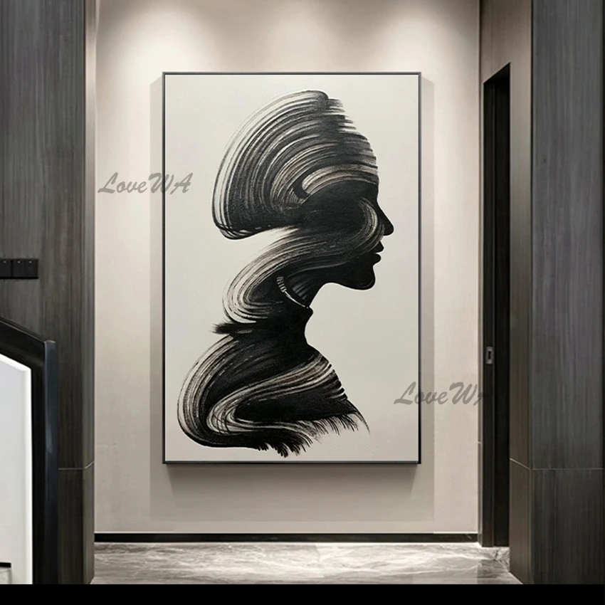 Bedroom Decoration Black And White Human Portrait Canvas Oil Painting Artwork Canvas Wall Picture Art As Home Decor Modern Gift 
Bedroom Decoration Black And White Human Portrait Canvas Oil Painting Artwork Canvas Wall Picture Art As Home Decor Modern Gift